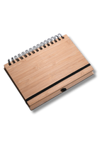 Bamboo Spiral Diary with Pen Stand