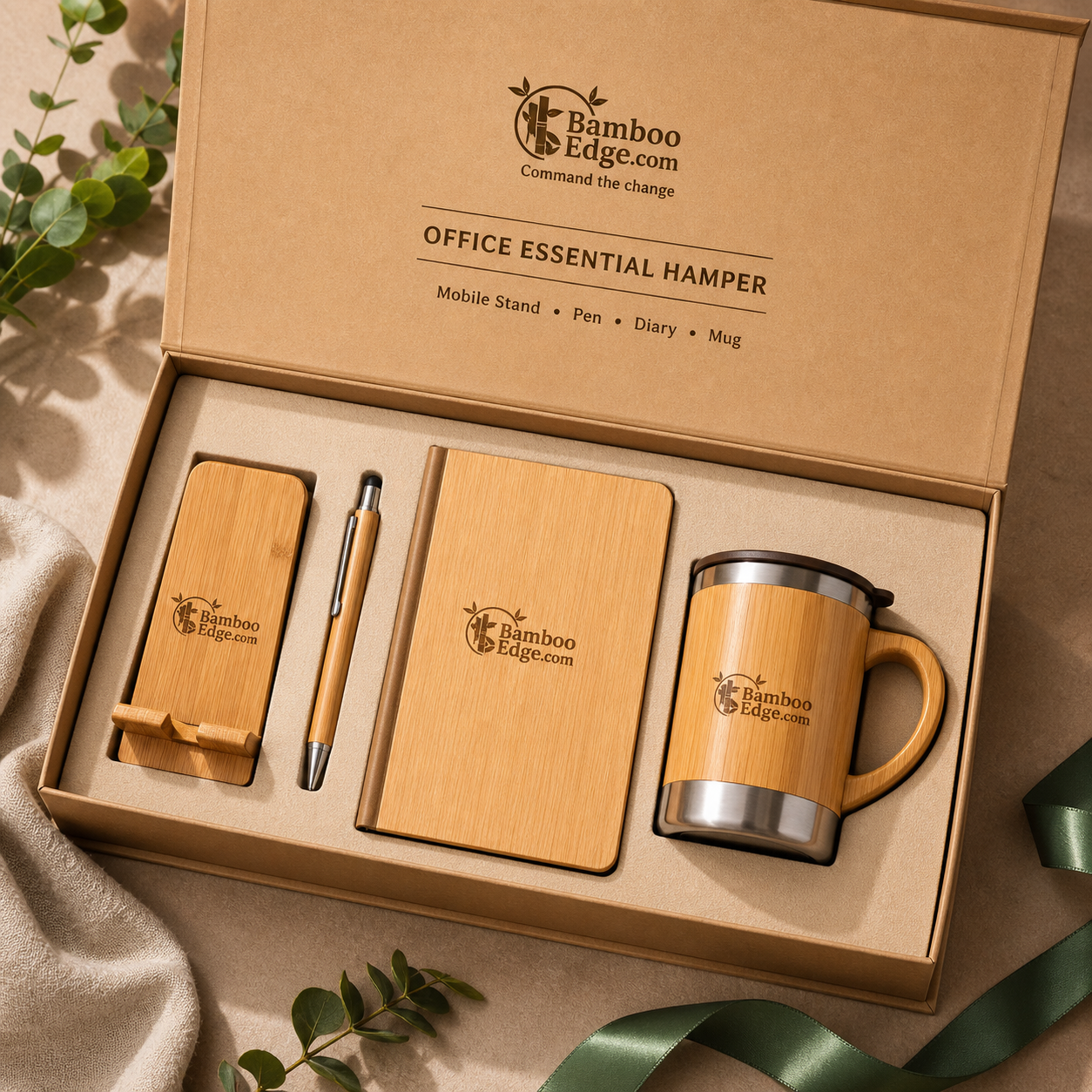 Office Essential Hamper - Mobile Stand, Pen, Diary & Mug