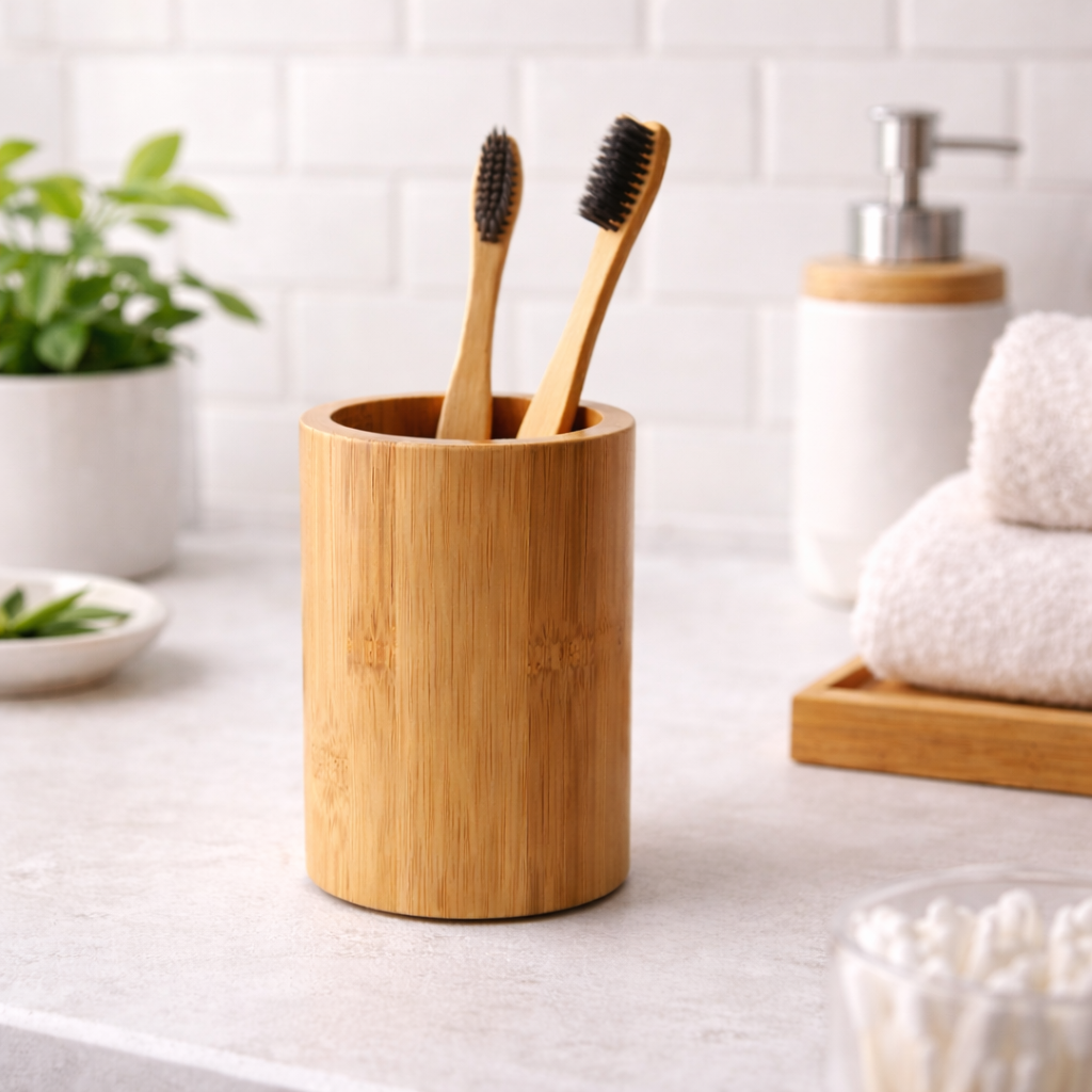 Bamboo Toothbrush Stand