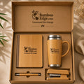 Corporate Premium Brown Cardboard Gift Box | Branded Bamboo Hamper