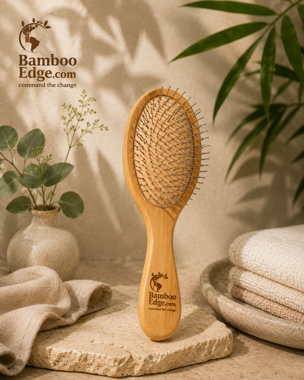 Bamboo Oval Paddle Brush - Big