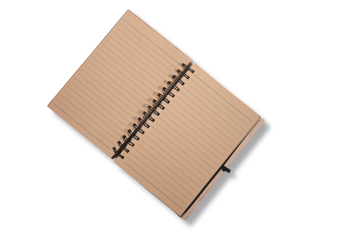 Bamboo Spiral Diary with Pen Stand
