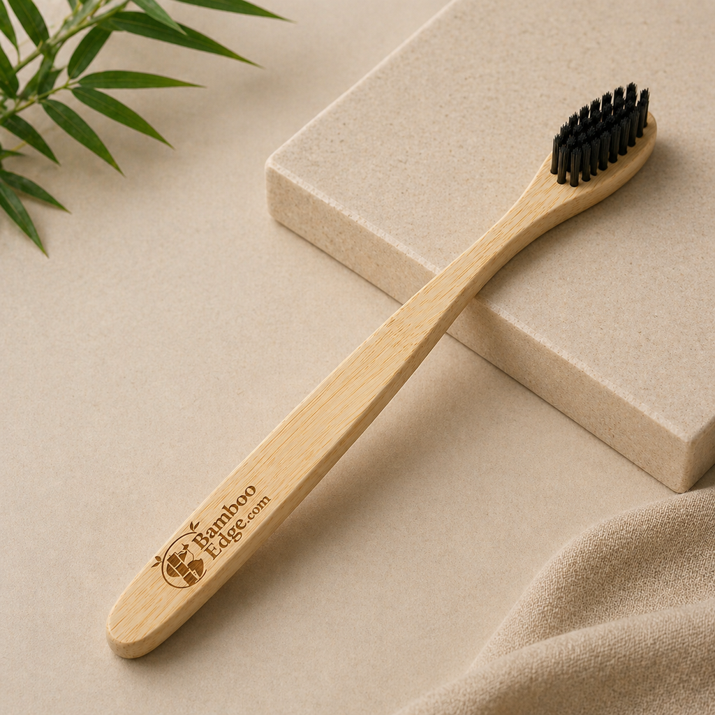S Curve Bamboo Toothbrush - Charcoal