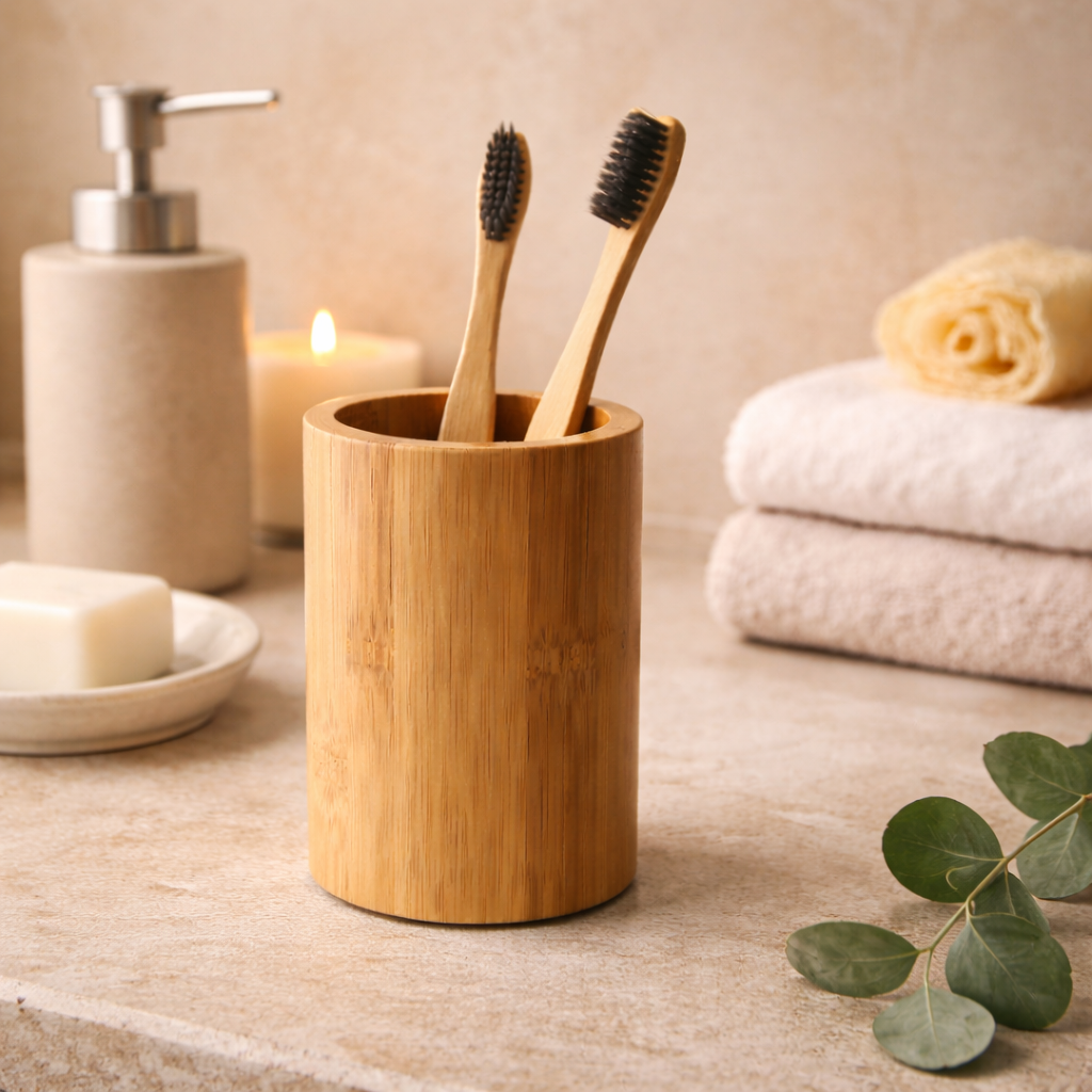 Bamboo Toothbrush Stand
