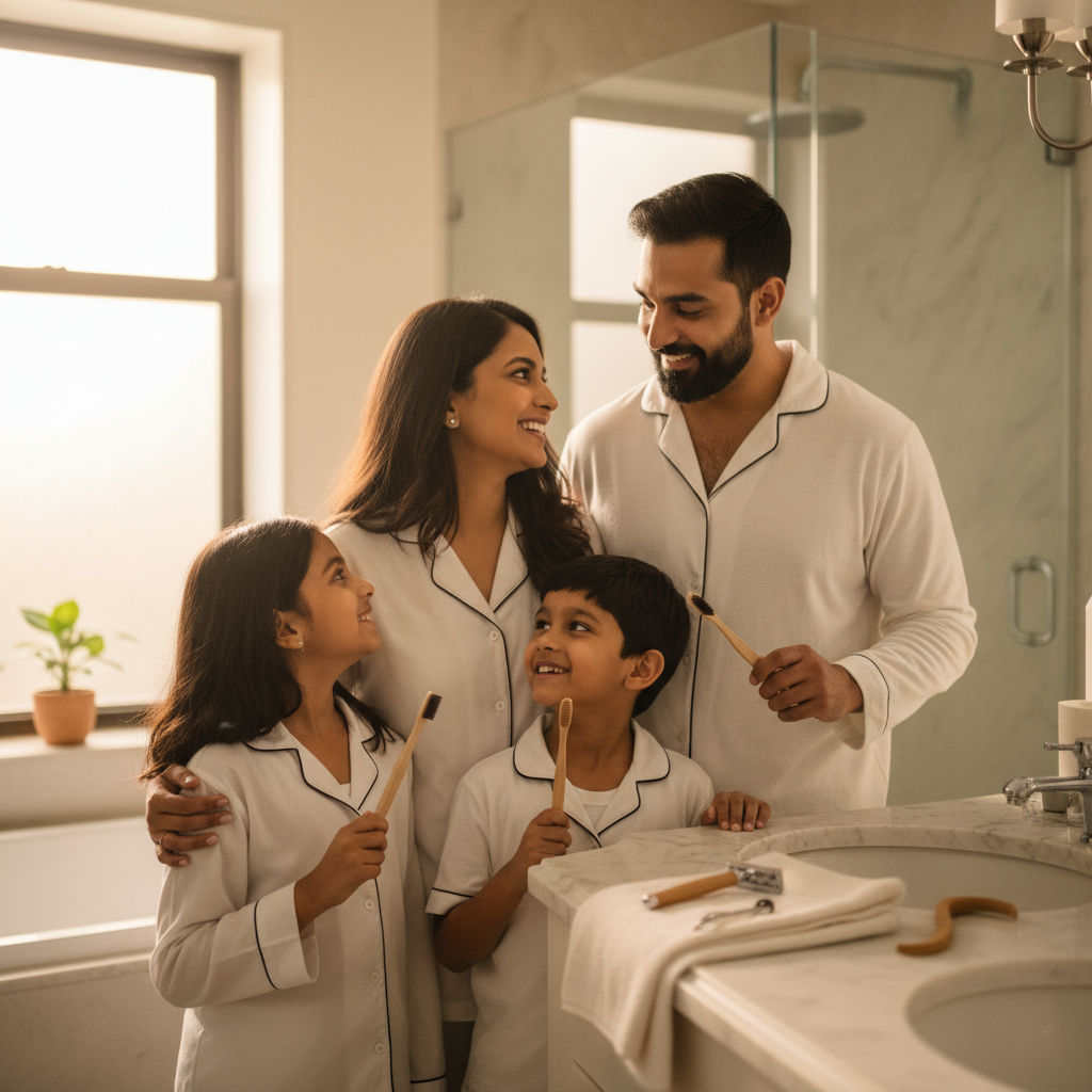 Indian Family with Morning Rituals Bundle